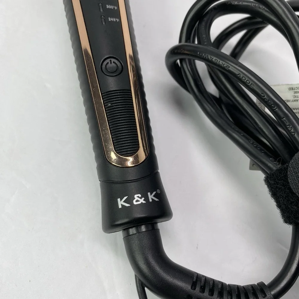 K&K Curling Iron 1.25 inch with clamp Hair Curler with Ceramic Coating Barrel